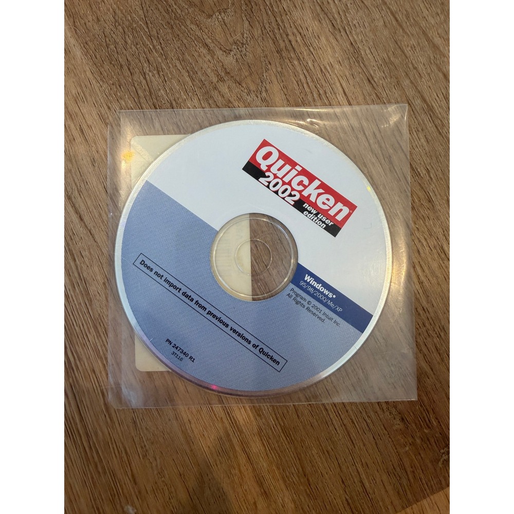 Quicken 2002 New User Edition Windows 95 98 2000 Me XP CD-ROM Intuit 247340 R1